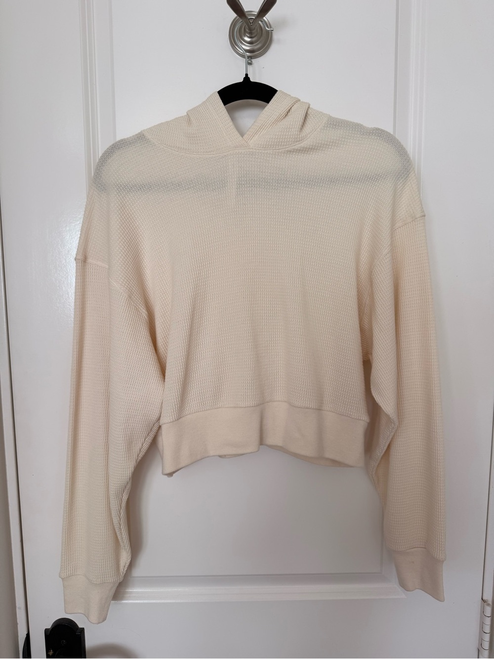 Aritzia - The Group Babaton Waffle Knit Hoodie in Cream